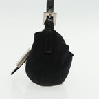 FENDI Mini Croissant Hand Bag Nylon Black Silver95417