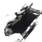 FENDI Sunshine Shopper Mini Handbag Leather Black White 2WAY