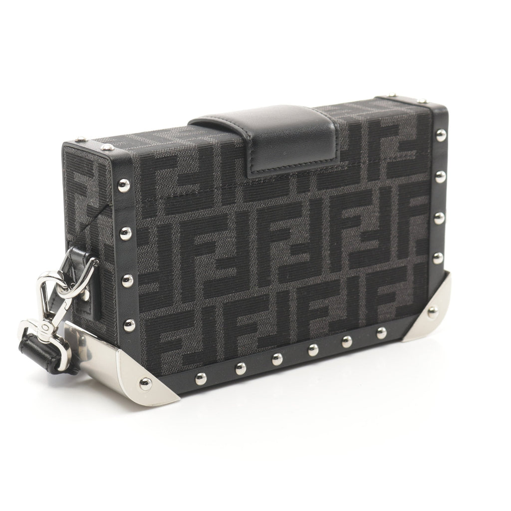 FENDI Zucca Trunk Shoulder bag Canvas Leather Black