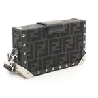 FENDI Zucca Trunk Shoulder bag Canvas Leather Black