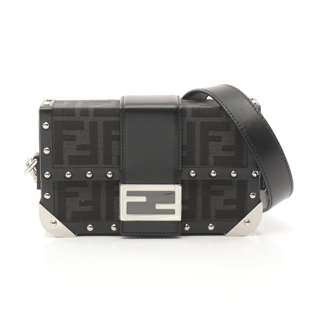 FENDI Zucca Trunk Shoulder bag Canvas Leather Black