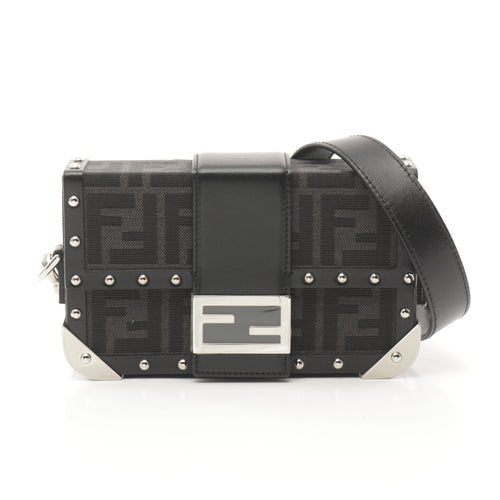 FENDI Zucca Trunk Shoulder bag Canvas Leather Black