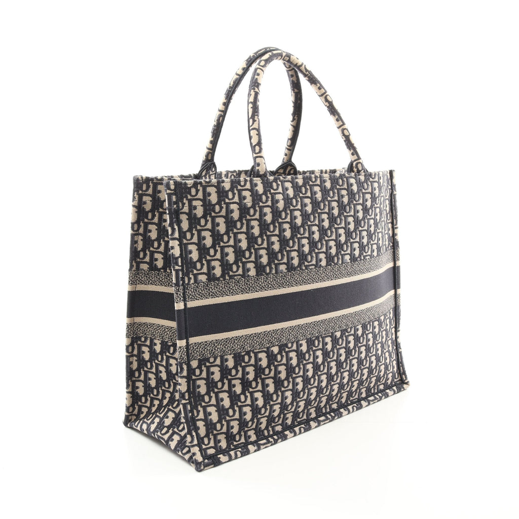 Dior BOOK TOTE Book tote Large Handbag Tote bag Canvas Navy Ivory