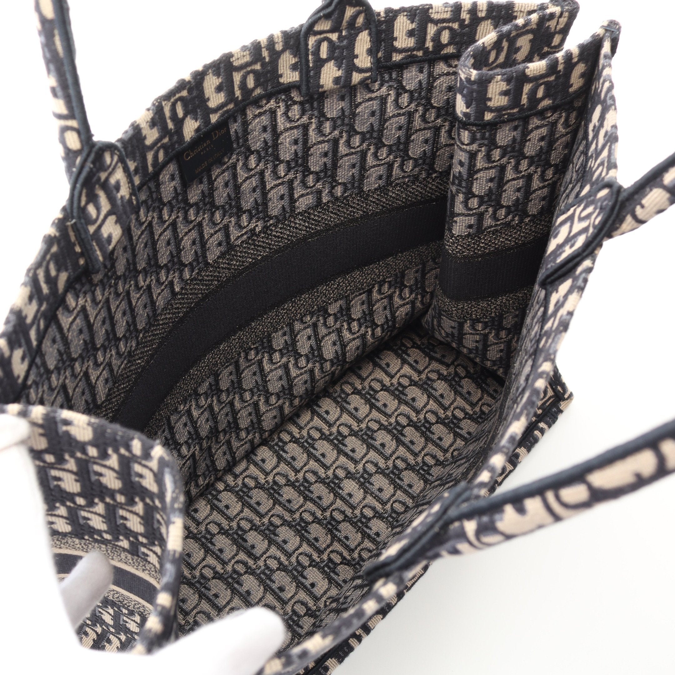 Dior BOOK TOTE Book tote Large Handbag Tote bag Canvas Navy Ivory