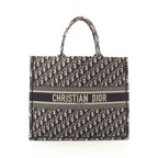Dior BOOK TOTE Book tote Large Handbag Tote bag Canvas Navy Ivory