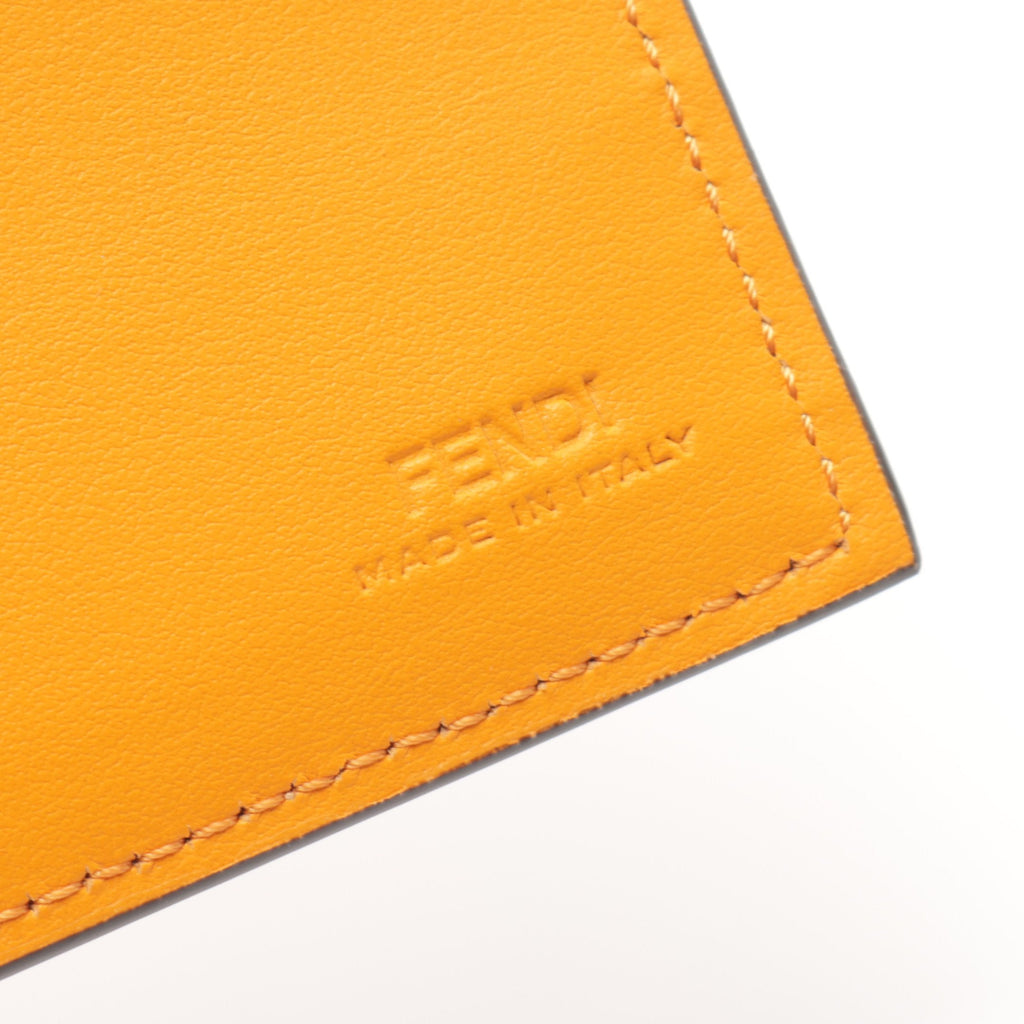 FENDI Bi-fold wallet Leather Orange Logo