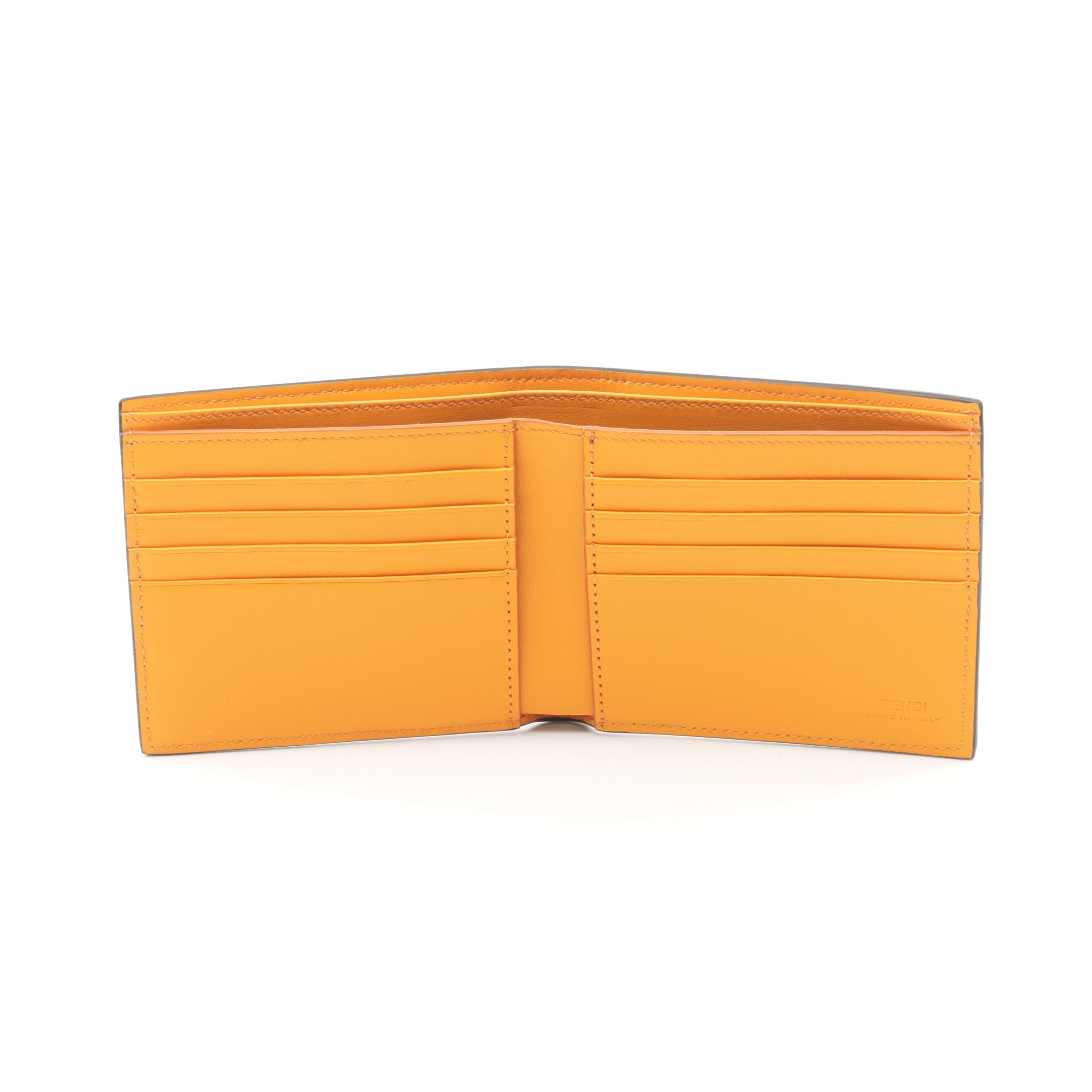 FENDI Bi-fold wallet Leather Orange Logo