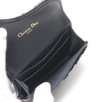 Dior SADDLE Lotus wallet Card case Canvas Leather Beige Navy