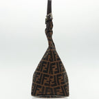 FENDI Zucca Canvas Mamma Baguette Shoulder Bag Brown Black Silver95448