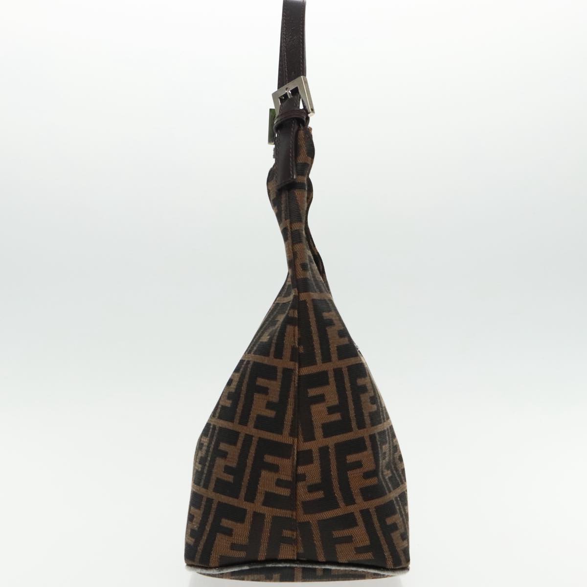 FENDI Zucca Canvas Mamma Baguette Shoulder Bag Brown Black Silver95448