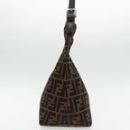 FENDI Zucca Canvas Mamma Baguette Shoulder Bag Brown Black Silver95448