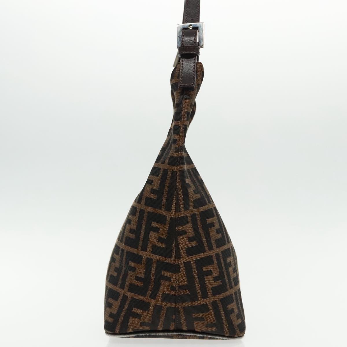 FENDI Zucca Canvas Mamma Baguette Shoulder Bag Brown Black Silver95448