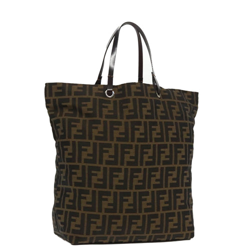 FENDI Zucca Canvas Tote Bag Brown Black95466