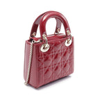 Dior Lady dior Mini Canage Handbag Patent leather Red 2WAY