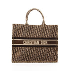 Dior BOOK TOTE Book tote Large Oblique Handbag Tote bag Velor Brown