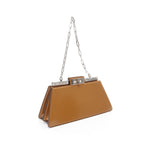 FENDI Peekaboo Cut Medium Chain shoulder bag Leather Brown