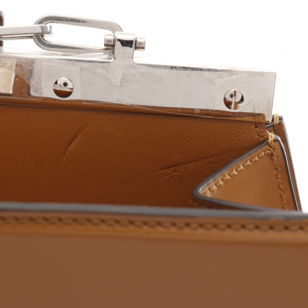 FENDI Peekaboo Cut Medium Chain shoulder bag Leather Brown