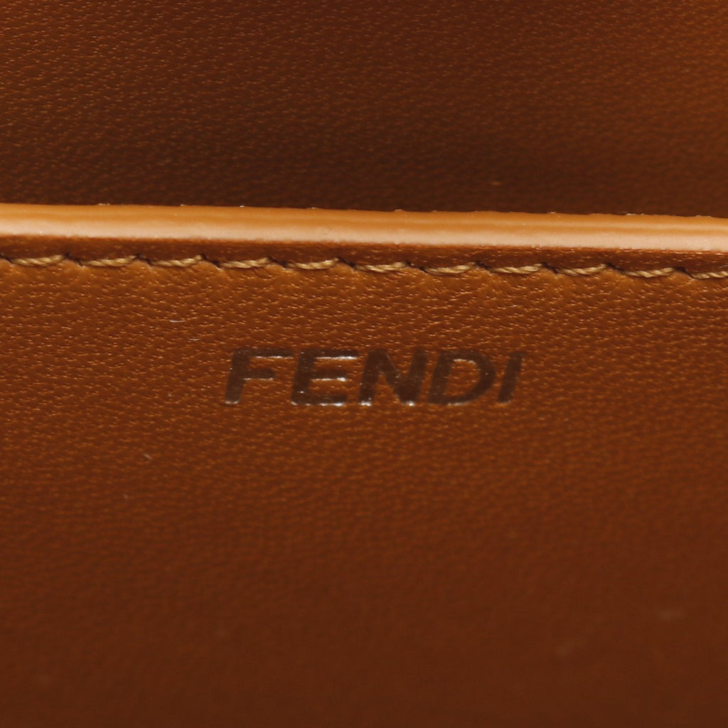 FENDI Peekaboo Cut Medium Chain shoulder bag Leather Brown