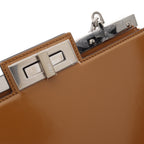 FENDI Peekaboo Cut Medium Chain shoulder bag Leather Brown