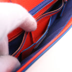 FENDI Monster Bucket Handbag Leather Orange red Black