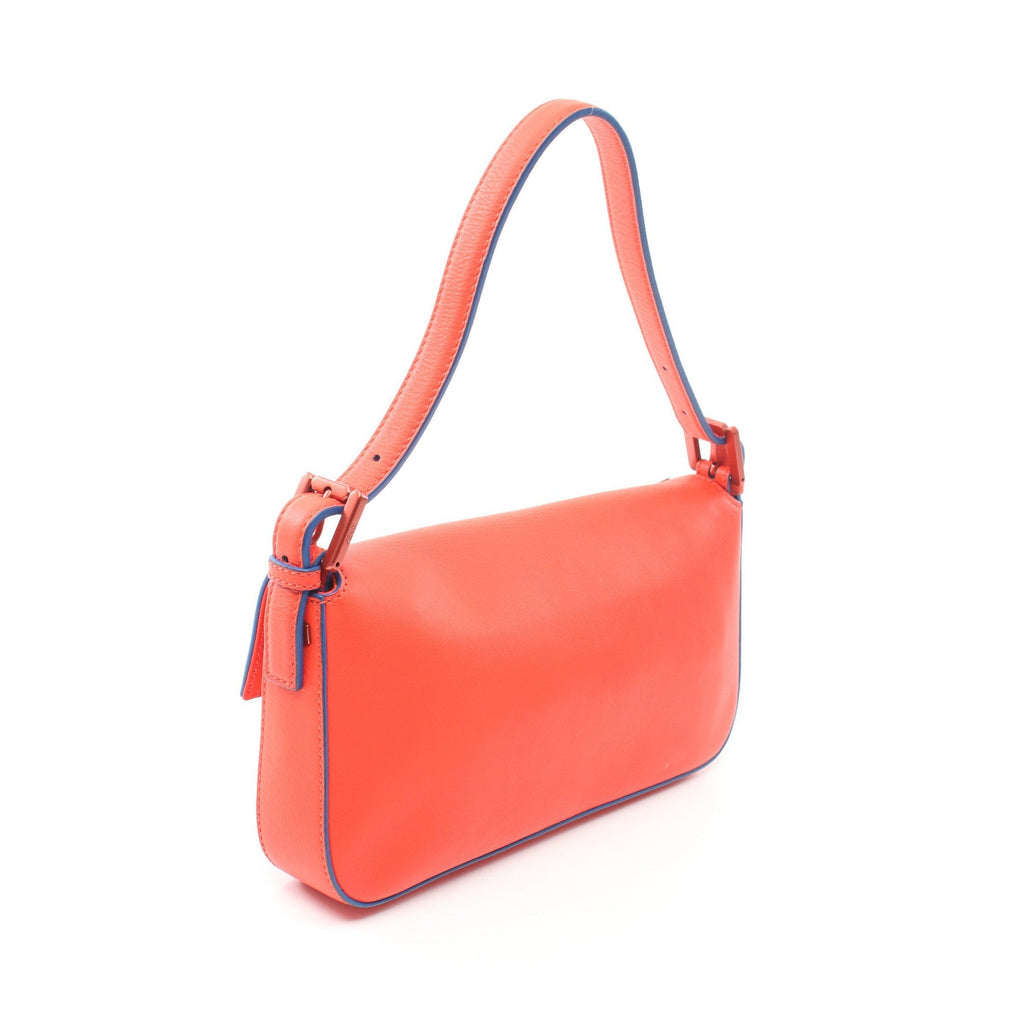 FENDI Monster Bucket Handbag Leather Orange red Black