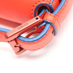 FENDI Monster Bucket Handbag Leather Orange red Black