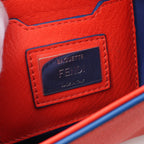 FENDI Monster Bucket Handbag Leather Orange red Black