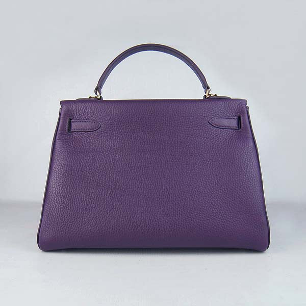 Hermes Kelly 32cm Togo Leather Handbag 6108 Purple Golde