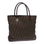 FENDI Zucca Canvas Tote Bag Brown Black95503