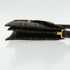 FENDI Zucca Canvas Shoulder Bag Brown Black gold95519