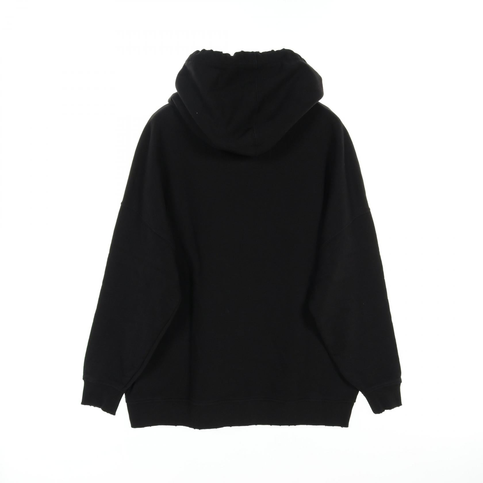FENDI FENDI * MARC JACOBS FF Baguette Booties Pullover hoodie Cotton Black Damage processing