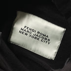 FENDI FENDI * MARC JACOBS FF Baguette Booties Pullover hoodie Cotton Black Damage processing