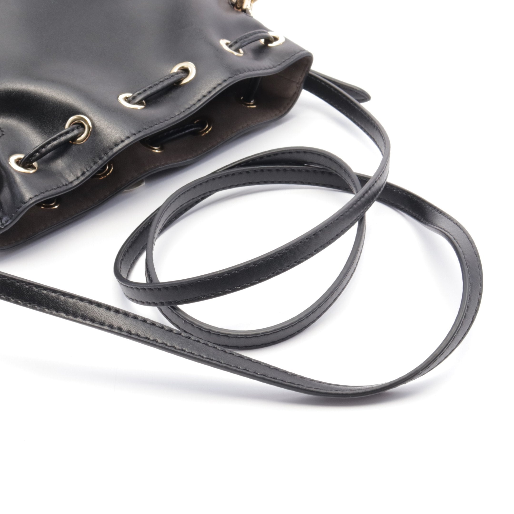 FENDI Mini Montresor Handbag Leather Black 2WAY