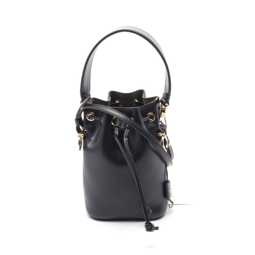 FENDI Mini Montresor Handbag Leather Black 2WAY