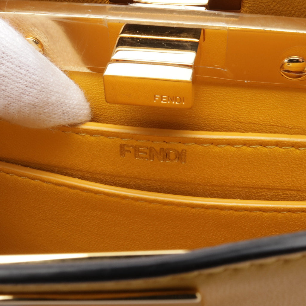 FENDI Peekaboo ISeeU Handbag Leather Yellow 2WAY