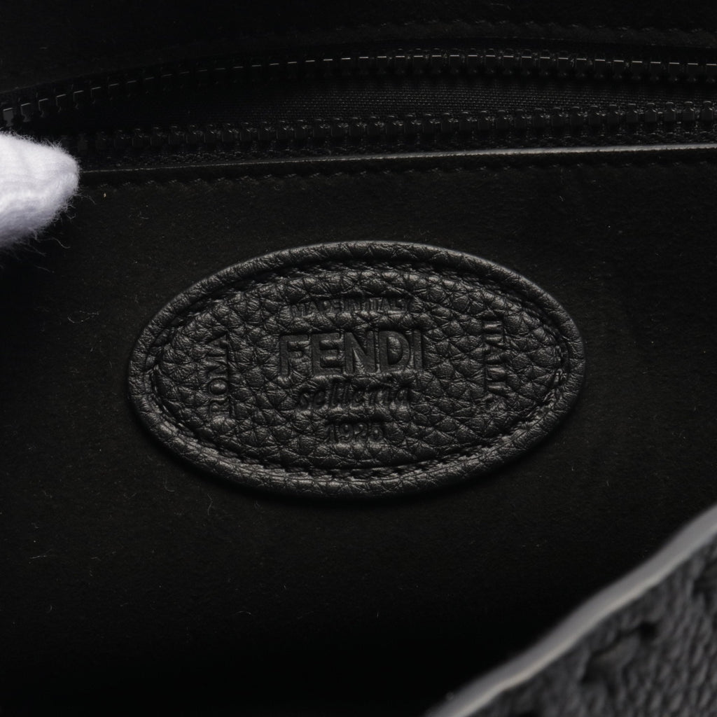 FENDI Bucket Selleria Handbag Leather Black 2WAY
