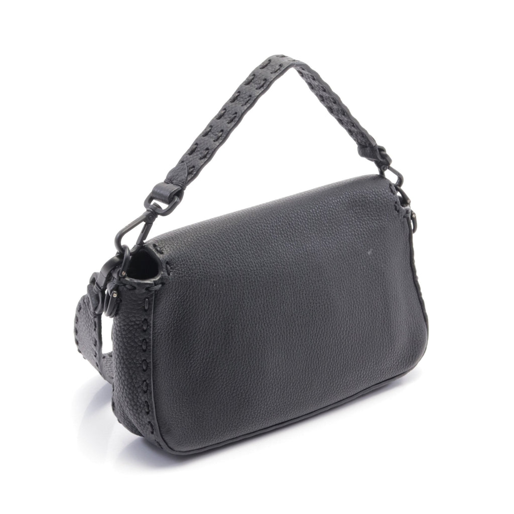 FENDI Bucket Selleria Handbag Leather Black 2WAY