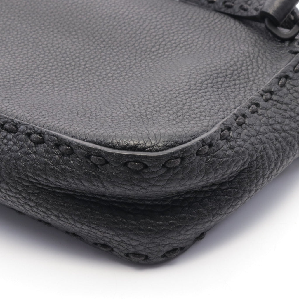 FENDI Bucket Selleria Handbag Leather Black 2WAY