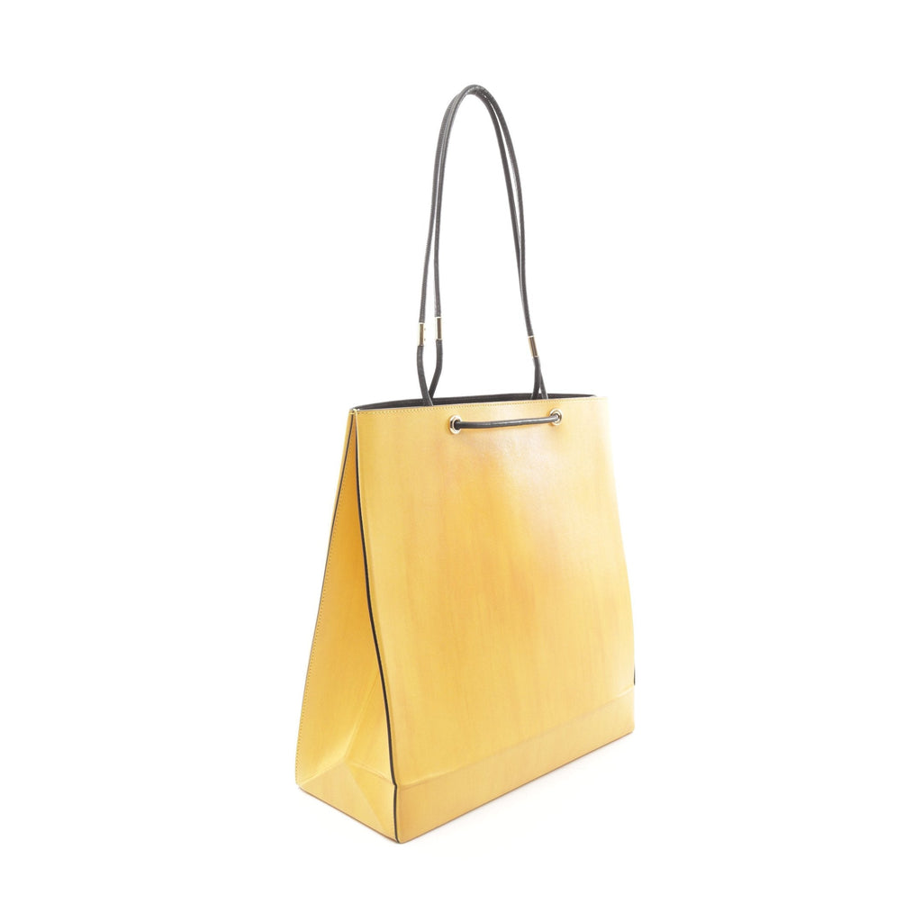 FENDI Shopping bag Medium Shoulder bag Tote bag Leather Yellow Black 2WAY