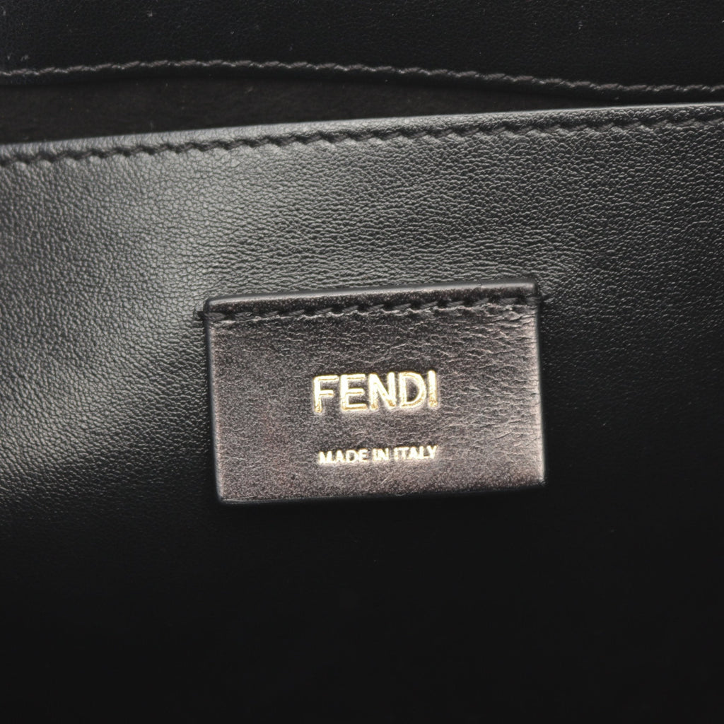 FENDI Shopping bag Medium Shoulder bag Tote bag Leather Yellow Black 2WAY