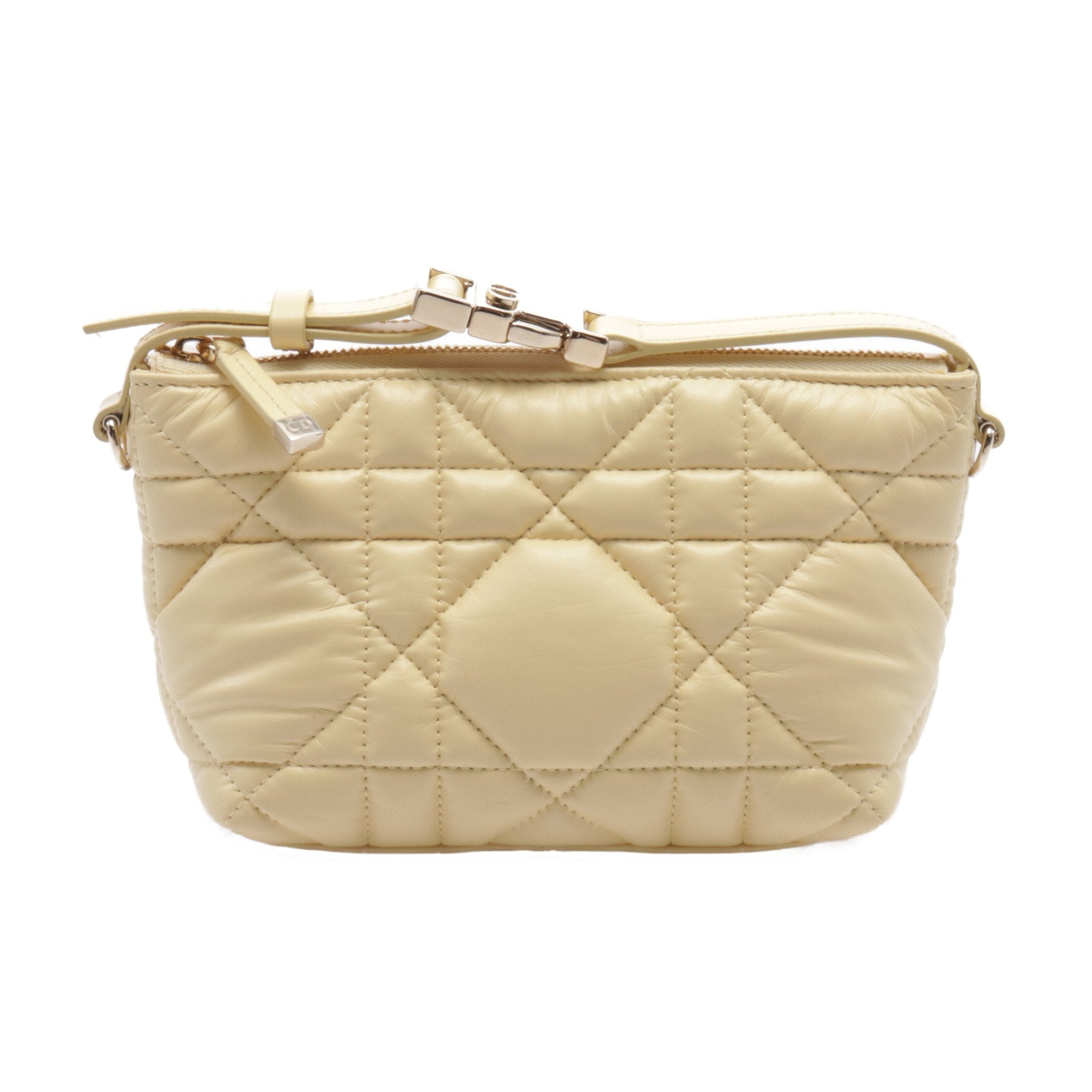 Dior Dior Travel Nomad pouch Small Handbag Leather Light yellow