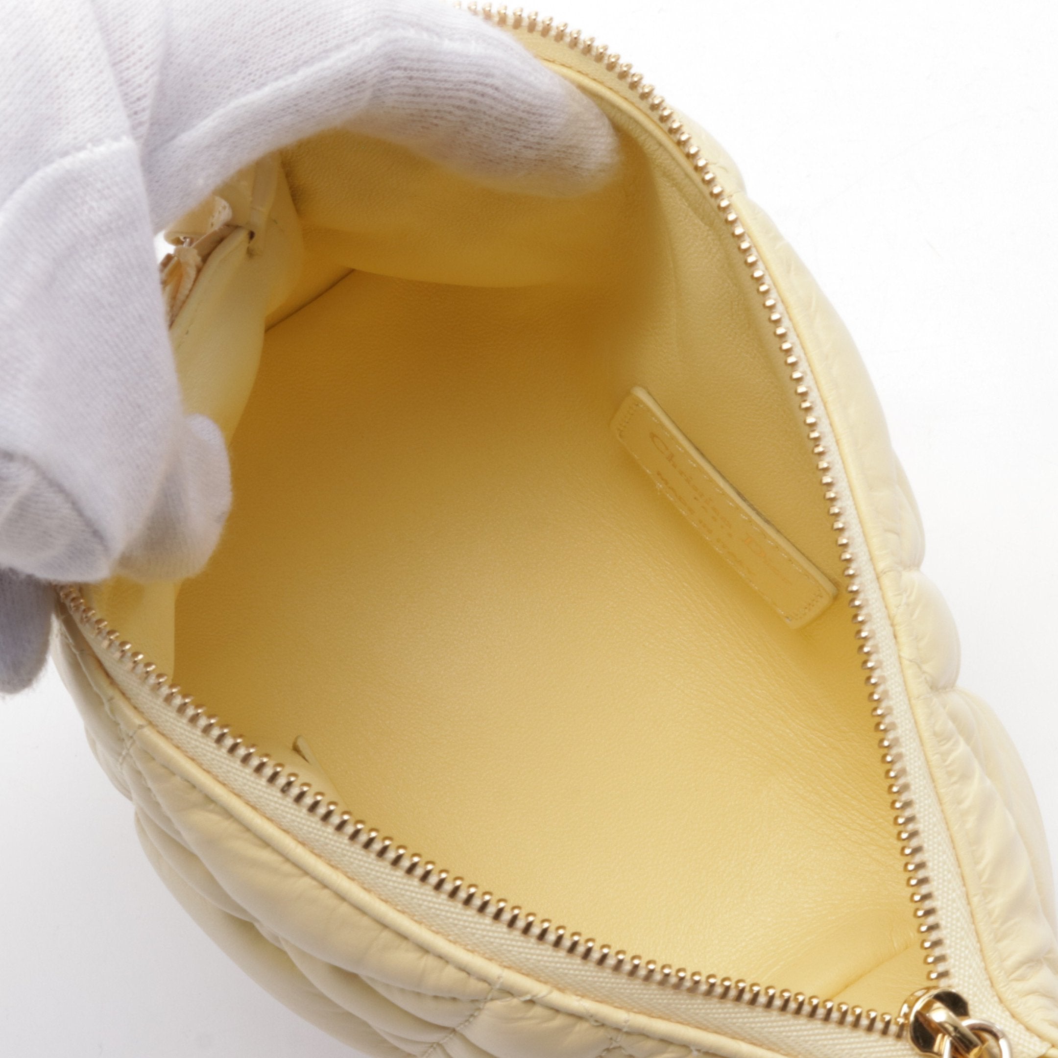 Dior Dior Travel Nomad pouch Small Handbag Leather Light yellow