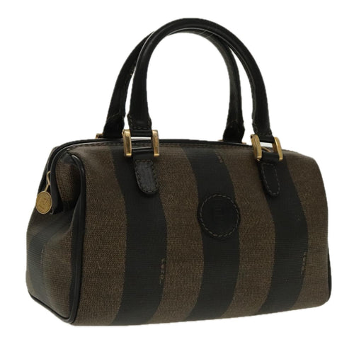 FENDI Pecan Canvas Mini Hand Bag Brown Black gold95610