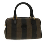 FENDI Pecan Canvas Mini Hand Bag Brown Black gold95610