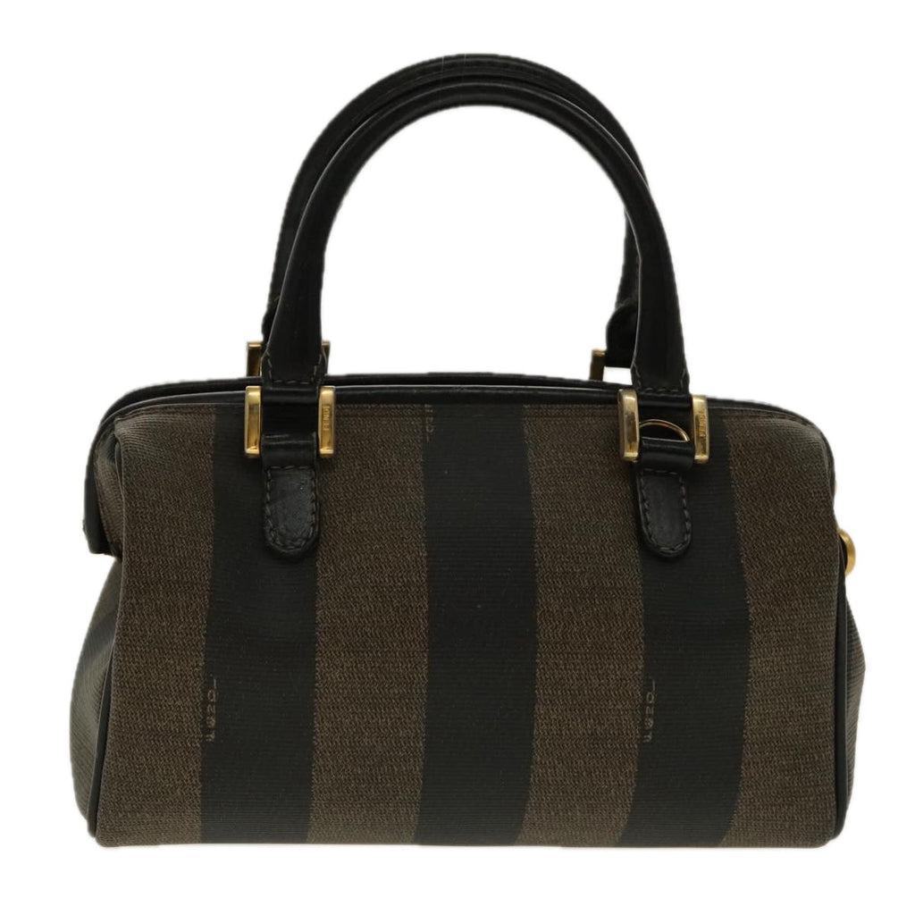 FENDI Pecan Canvas Mini Hand Bag Brown Black gold95610