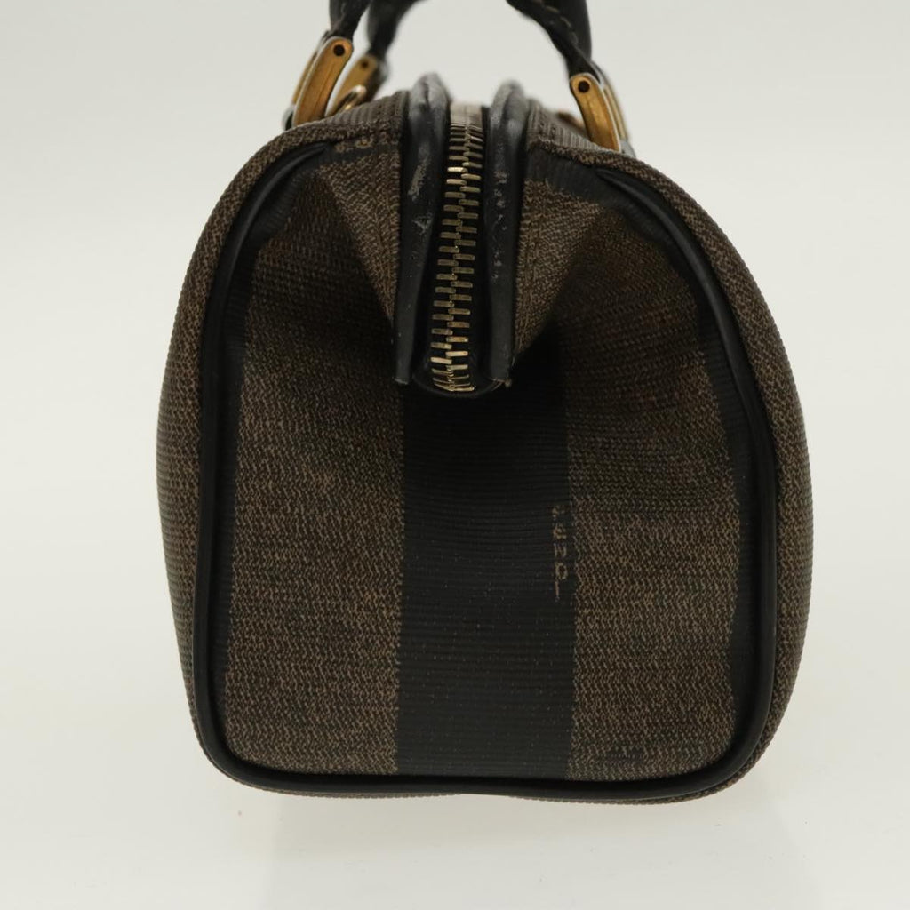 FENDI Pecan Canvas Mini Hand Bag Brown Black gold95610
