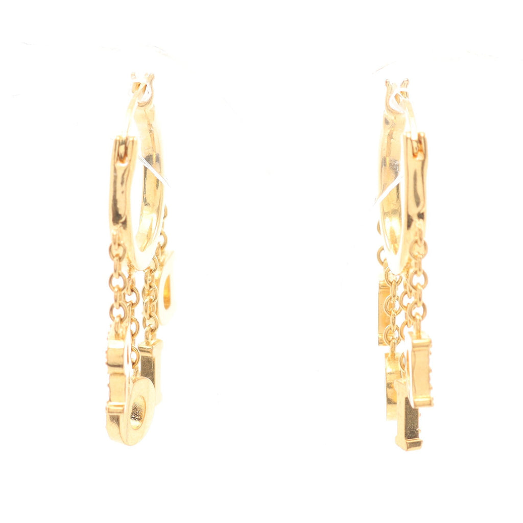 Dior Earrings GP Rhinestone Gold Clear Logo