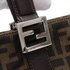 FENDI Zucca Handbag Tote bag Canvas Brown Dark brown