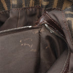 FENDI Zucca Handbag Tote bag Canvas Brown Dark brown
