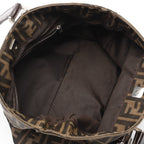 FENDI Zucca Handbag Tote bag Canvas Brown Dark brown